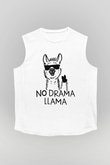 Lama Beyaz Unisex Kolsuz Tişört