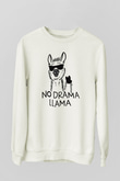 Lama Beyaz Unisex Sweatshirt