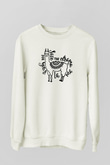 Lama Beyaz Unisex Sweatshirt