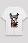 Lama Beyaz Unisex Tişört T-Shirt - TişörtFabrikası