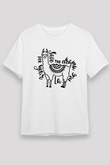 Lama Beyaz Unisex Tişört T-Shirt - TişörtFabrikası