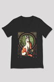 Lama Siyah Unisex V Yaka Tişört T-Shirt