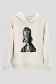 Lan Brown Baskılı Beyaz Unisex Kapüşonlu Sweatshirt