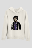 Lan Brown Baskılı Beyaz Unisex Kapüşonlu Sweatshirt