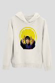 Lan Brown Baskılı Beyaz Unisex Kapüşonlu Sweatshirt