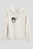 Lan Brown Baskılı Beyaz Unisex Kapüşonlu Sweatshirt
