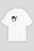 Lan Brown Baskılı Beyaz Unisex Oversize Tişört - Tshirt