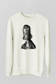Lan Brown Baskılı Beyaz Unisex Sweatshirt