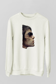 Lan Brown Baskılı Beyaz Unisex Sweatshirt