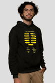 Lan Brown Baskılı Unisex Siyah Kapüşonlu Sweatshirt