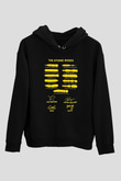 Lan Brown Baskılı Unisex Siyah Kapüşonlu Sweatshirt