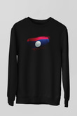 Laos Bayrağı Baskılı Unisex Siyah Sweatshirt