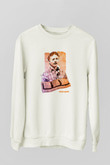 Larry Tesler Baskılı Unisex Ekru Sweatshirt