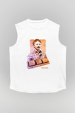 Larry Tesler Baskılı Unisex Kolsuz Beyaz Tişört - Tshirt