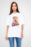 Larry Tesler Baskılı Unisex Oversize Beyaz Tişört - Tshirt