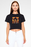Lauryn Hill Baskılı Crop Top Siyah Kadın Tişört