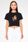 Lauryn Hill Baskılı Crop Top Siyah Kadın Tişört