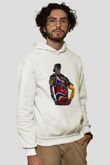 Lebron James Baskılı Beyaz Unisex Kapüşonlu Sweatshirt