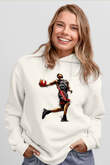 Lebron James Baskılı Beyaz Unisex Kapüşonlu Sweatshirt