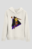 Lebron James Baskılı Beyaz Unisex Kapüşonlu Sweatshirt