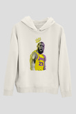 Lebron James Baskılı Beyaz Unisex Kapüşonlu Sweatshirt