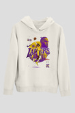 Lebron James Baskılı Beyaz Unisex Kapüşonlu Sweatshirt