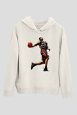 Lebron James Baskılı Beyaz Unisex Kapüşonlu Sweatshirt