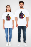 Lebron James Baskılı Beyaz Unisex Oversize Tişört - Tshirt