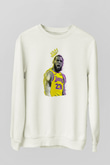 Lebron James Baskılı Beyaz Unisex Sweatshirt