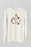 Lebron James Baskılı Beyaz Unisex Sweatshirt