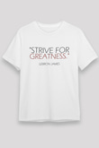 Lebron James Baskılı Unisex Beyaz Tişört - Tshirt