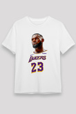 Lebron James Baskılı Unisex Beyaz Tişört - Tshirt