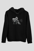 Lebron James Baskılı Unisex Siyah Kapüşonlu Sweatshirt