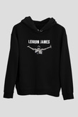 Lebron James Baskılı Unisex Siyah Kapüşonlu Sweatshirt
