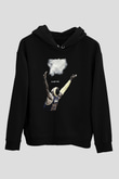 Lebron James Baskılı Unisex Siyah Kapüşonlu Sweatshirt
