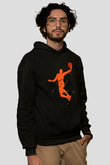 Lebron James Baskılı Unisex Siyah Kapüşonlu Sweatshirt