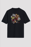 Lebron James Baskılı Unisex Siyah Oversize Tişört - Tshirt