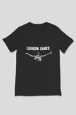 Lebron James Baskılı Unisex Siyah V Yaka Tişört - Tshirt