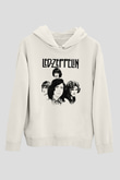 Led Zeppelin Beyaz Unisex Kapşonlu Sweatshirt