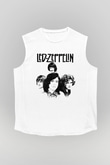 Led Zeppelin Beyaz Unisex Kolsuz Tişört