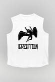 Led Zeppelin Beyaz Unisex Kolsuz Tişört