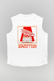 Led Zeppelin Beyaz Unisex Kolsuz Tişört