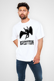 Led Zeppelin Beyaz Unisex Oversize Tişört T-Shirt