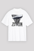 Led Zeppelin Beyaz Unisex Oversize Tişört T-Shirt