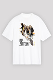 Led Zeppelin Beyaz Unisex Oversize Tişört T-Shirt