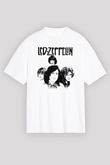 Led Zeppelin Beyaz Unisex Oversize Tişört T-Shirt