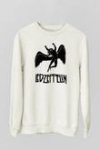 Led Zeppelin Beyaz Unisex Sweatshirt