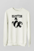 Led Zeppelin Beyaz Unisex Sweatshirt