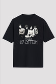 Led Zeppelin Siyah Unisex Oversize Tişört T-Shirt