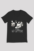 Led Zeppelin Siyah Unisex V Yaka Tişört T-Shirt